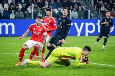 Torino, İtalya. 29 Ocak 2025. UEFA Şampiyonlar Ligi. Juventus Benfica 'ya karşı 0-2. Anatoliy Türbin, kaleci Benfica.