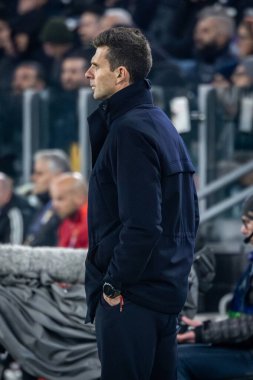 Torino, İtalya. 29 Ocak 2025. UEFA Şampiyonlar Ligi. Juventus Benfica 'ya karşı 0-2. Thiago Motta, Koç Juventus..