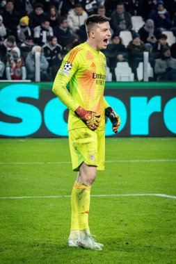 Torino, İtalya. 29 Ocak 2025. UEFA Şampiyonlar Ligi. Juventus Benfica 'ya karşı 0-2. Anatoliy Türbin, kaleci Benfica.