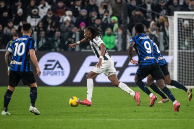Torino, İtalya. 16 Şubat 2025. İtalyan Serisi A Futbol Şampiyonası. Juventus 'a karşı Inter 1-0. Khephren Thuram, Juventus.