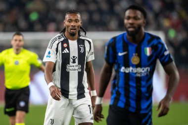 Torino, İtalya. 16 Şubat 2025. İtalyan Serisi A Futbol Şampiyonası. Juventus 'a karşı Inter 1-0. Khephren Thuram, Juventus.