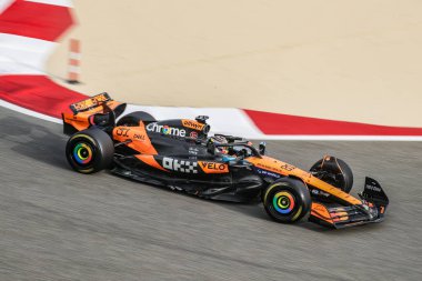 Sakhir, Bahreyn. 26-28 Şubat 2025. FIA F1 Dünya Şampiyonası 2025. Sezon Öncesi Testi. Oscar Piastri, Mclaren.