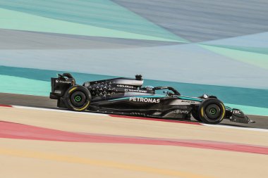 Sakhir, Bahreyn. 26-28 Şubat 2025. FIA F1 Dünya Şampiyonası 2025. Sezon Öncesi Testi. George Russell, Mercedes.