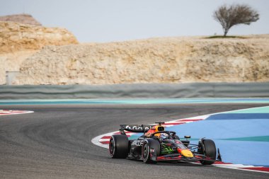 Sakhir, Bahreyn. 26-28 Şubat 2025. FIA F1 Dünya Şampiyonası 2025. Sezon Öncesi Testi. Max Verstappen, Kızıl Boğa.