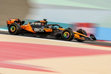 Sakhir, Bahreyn. 26-28 Şubat 2025. FIA F1 Dünya Şampiyonası 2025. Sezon Öncesi Testi. Oscar Piastri, Mclaren.