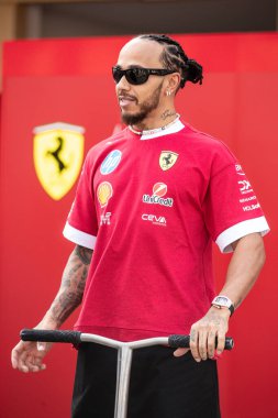 Sakhir, Bahreyn. 26-28 Şubat 2025. FIA F1 Dünya Şampiyonası 2025. Sezon Öncesi Testi. Lewis Hamilton, Ferrari.