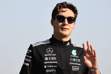 Şangay, Çin. 21-23 Mart 2025, Şangay Uluslararası Pist, F1 Dünya Şampiyonası 2025. Çin Grand Prix 'si. # 63 George RUSSELL, GBR, Mercedes-AMG Petronas F1 Ekibi, Mercedes F1 W16.