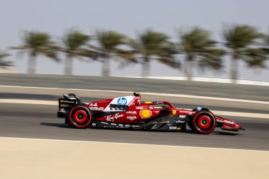 Sakhir, Bahreyn. 10-13 Nisan 2025. F1 Dünya Şampiyonası. Bahreyn Grand Prix. #44 Lewis HAMILTON, GBR, Scuderia Ferrari HP.