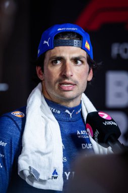 Sakhir, Bahreyn. 10-13 Nisan 2025. F1 Dünya Şampiyonası. Bahreyn Grand Prix. # 55 Carlos SAINZ JR, SPA, Atlassian Williams Yarışı.