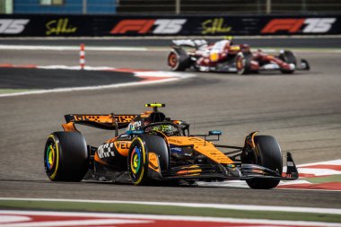 Sakhir, Bahreyn. 10-13 Nisan 2025. F1 Dünya Şampiyonası. Bahreyn Grand Prix. # 4 Lando NORRRIS, GBR, Mclaren Formula 1 Takımı, üçüncü sırada..