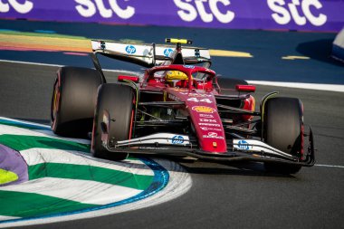 Jeddah, Suudi Arabistan. 17-20 Nisan 2025. Jeddah Corniche Pisti. Formula 1 STC Suudi Arabistan Grand Prix. Deneme 1. #44 Lewis HAMILTON, GBR, Scuderia Ferrari HP.