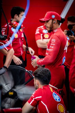 Jeddah, Suudi Arabistan. 17-20 Nisan 2025. Jeddah Corniche Pisti. Formula 1 STC Suudi Arabistan Grand Prix. İkinci alıştırma. Lewis Hamilton, Ferrari.