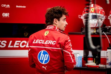 Jeddah, Suudi Arabistan. 17-20 Nisan 2025. Jeddah Corniche Pisti. Formula 1 STC Suudi Arabistan Grand Prix. İkinci alıştırma. #16 Charles LECLERC, MCO, Scuderia Ferrari HP.