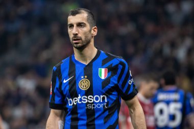 Milan, İtalya, 23 Nisan 2025. Meazza Stadyumu. İtalya Futbol Kupası 2024-25, yarı final. Inter v AC Milan 0-3. Henrick Mkhitaryan, Inter.