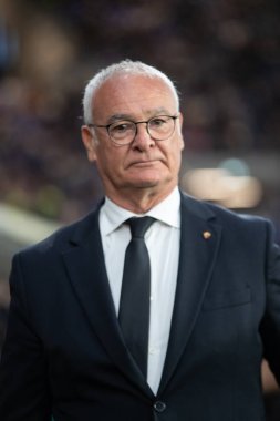 Bergamo, İtalya, 12 Mayıs 2025. Gewiss Stadyumu. İtalyan Serisi A Futbol Şampiyonası. Atalanta Roma 'ya karşı 2-1. Claudio Ranieri, Roma koçu..