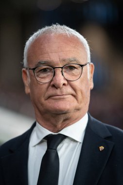 Bergamo, İtalya, 12 Mayıs 2025. Gewiss Stadyumu. İtalyan Serisi A Futbol Şampiyonası. Atalanta Roma 'ya karşı 2-1. Claudio Ranieri, Roma koçu..