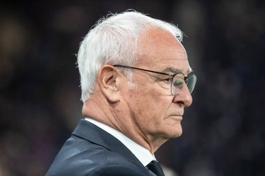 Bergamo, İtalya, 12 Mayıs 2025. Gewiss Stadyumu. İtalyan Serisi A Futbol Şampiyonası. Atalanta Roma 'ya karşı 2-1. Claudio Ranieri, Roma koçu..