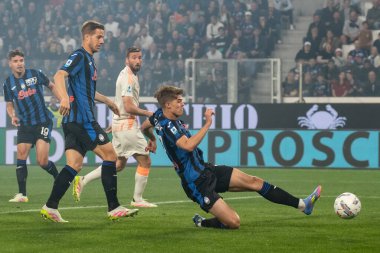 Bergamo, İtalya, 12 Mayıs 2025. Gewiss Stadyumu. İtalyan Serisi A Futbol Şampiyonası. Atalanta Roma 'ya karşı 2-1. Charles De Ketelaere, Atalanta.