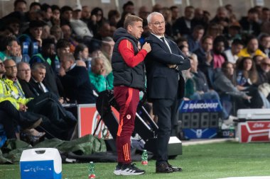 Bergamo, İtalya, 12 Mayıs 2025. Gewiss Stadyumu. İtalyan Serisi A Futbol Şampiyonası. Atalanta Roma 'ya karşı 2-1. Claudio Ranieri, Roma koçu..