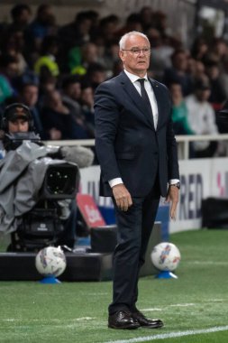 Bergamo, İtalya, 12 Mayıs 2025. Gewiss Stadyumu. İtalyan Serisi A Futbol Şampiyonası. Atalanta Roma 'ya karşı 2-1. Claudio Ranieri, Roma koçu..