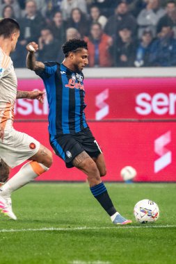 Bergamo, İtalya, 12 Mayıs 2025. Gewiss Stadyumu. İtalyan Serisi A Futbol Şampiyonası. Atalanta Roma 'ya karşı. Ederson, Atalanta.