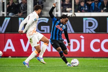Bergamo, İtalya, 12 Mayıs 2025. Gewiss Stadyumu. İtalyan Serisi A Futbol Şampiyonası. Atalanta Roma 'ya karşı. Ademola Lookman, Atalanta.