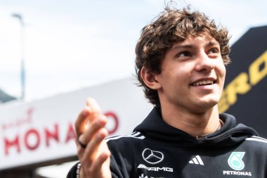 Monte Carlo, Monako Prensliği. 22-25 Mayıs 2025. Monako Grand Prix, F1 Dünya Şampiyonası. Andrea Kimi Antonelli, Mercedes AMG.