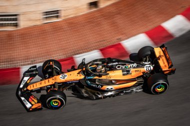 Monte Carlo, Monako Prensliği. 22-25 Mayıs 2025. Monako Grand Prix, F1 Dünya Şampiyonası. Oscar Piastri, Mclaren, üçüncü sırada..