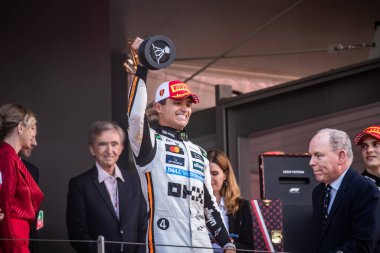 Monte Carlo, Monako Prensliği. 22-25 Mayıs 2025. Monako Grand Prix, F1 Dünya Şampiyonası. Lando Norris, Mclaren, yarışı kazandı..