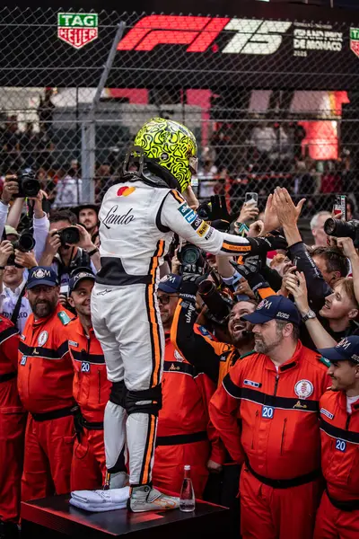 Monte Carlo, Monako Prensliği. 22-25 Mayıs 2025. Monako Grand Prix, F1 Dünya Şampiyonası. Lando Norris, Mclaren, yarışı kazandı..