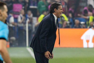 Münih, Almanya. 31 Mayıs 2025. UEFA Şampiyonlar Ligi. Son sözüm Paris Saint-Germain V. Inter Milan 5-0. Simone Inzaghi, Koç Inter..