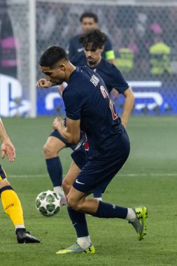 Münih, Almanya. 31 Mayıs 2025. UEFA Şampiyonlar Ligi. Son sözüm Paris Saint-Germain V. Inter Milan 5-0. Achraf Hakimi, PSG.