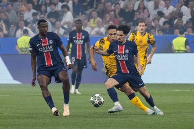 Münih, Almanya. 31 Mayıs 2025. UEFA Şampiyonlar Ligi. Son sözüm Paris Saint-Germain V. Inter Milan 5-0. Vitinha, PSG.