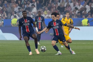 Münih, Almanya. 31 Mayıs 2025. UEFA Şampiyonlar Ligi. Son sözüm Paris Saint-Germain V. Inter Milan 5-0. Vitinha, PSG.