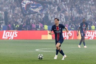 Münih, Almanya. 31 Mayıs 2025. UEFA Şampiyonlar Ligi. Son sözüm Paris Saint-Germain V. Inter Milan 5-0. Fabian Ruiz, PSG.