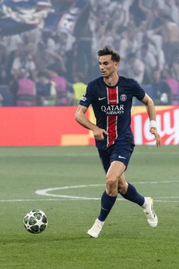 Münih, Almanya. 31 Mayıs 2025. UEFA Şampiyonlar Ligi. Son sözüm Paris Saint-Germain V. Inter Milan 5-0. Fabian Ruiz, PSG.