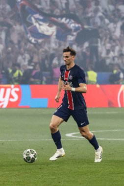 Münih, Almanya. 31 Mayıs 2025. UEFA Şampiyonlar Ligi. Son sözüm Paris Saint-Germain V. Inter Milan 5-0. Fabian Ruiz, PSG.