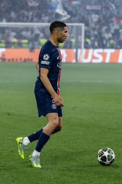 Münih, Almanya. 31 Mayıs 2025. UEFA Şampiyonlar Ligi. Son sözüm Paris Saint-Germain V. Inter Milan 5-0. Achraf Hakimi, PSG.