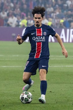 Münih, Almanya. 31 Mayıs 2025. UEFA Şampiyonlar Ligi. Son sözüm Paris Saint-Germain V. Inter Milan 5-0. Vitinha, PSG.