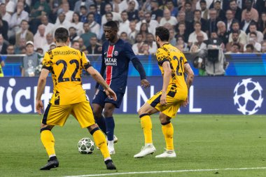 Münih, Almanya. 31 Mayıs 2025. UEFA Şampiyonlar Ligi. Son sözüm Paris Saint-Germain V. Inter Milan 5-0. Ousmane Dembele, PSG.