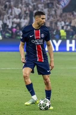 Münih, Almanya. 31 Mayıs 2025. UEFA Şampiyonlar Ligi. Son sözüm Paris Saint-Germain V. Inter Milan 5-0. Achraf Hakimi, PSG.