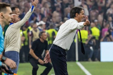 Münih, Almanya. 31 Mayıs 2025. UEFA Şampiyonlar Ligi. Son sözüm Paris Saint-Germain V. Inter Milan 5-0. Simone Inzaghi, Koç Inter..