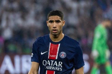 Münih, Almanya. 31 Mayıs 2025. UEFA Şampiyonlar Ligi. Son sözüm Paris Saint-Germain V. Inter Milan 5-0. Achraf Hakimi, PSG.