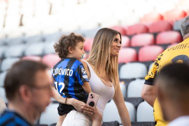 Münih, Almanya. 31 Mayıs 2025. UEFA Şampiyonlar Ligi. Son sözüm Paris Saint-Germain V. Inter Milan 5-0. Inter Destekçileri.