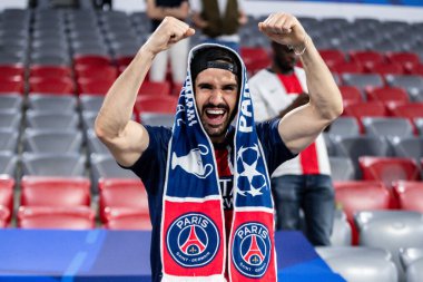 Münih, Almanya. 31 Mayıs 2025. UEFA Şampiyonlar Ligi. Son sözüm Paris Saint-Germain V. Inter Milan 5-0. Maçtan sonra destekleyici PSG.