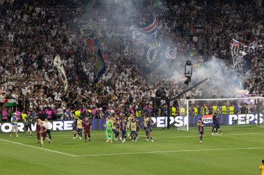 Münih, Almanya. 31 Mayıs 2025. UEFA Şampiyonlar Ligi. Son sözüm Paris Saint-Germain V. Inter Milan 5-0. Senny Mayulu, PSG, golü kutluyor.
