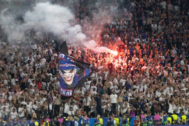 Münih, Almanya. 31 Mayıs 2025. UEFA Şampiyonlar Ligi. Son sözüm Paris Saint-Germain V. Inter Milan 5-0. PSG taraftarları kutluyor.