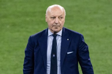 Münih, Almanya. 31 Mayıs 2025. UEFA Şampiyonlar Ligi. Son sözüm Paris Saint-Germain V. Inter Milan 5-0. Giuseppe Marotta, Başkan Inter..