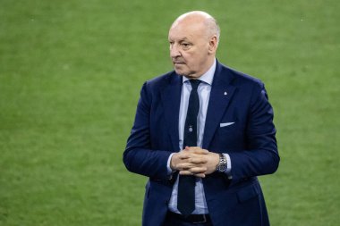 Münih, Almanya. 31 Mayıs 2025. UEFA Şampiyonlar Ligi. Son sözüm Paris Saint-Germain V. Inter Milan 5-0. Giuseppe Marotta, Başkan Inter..