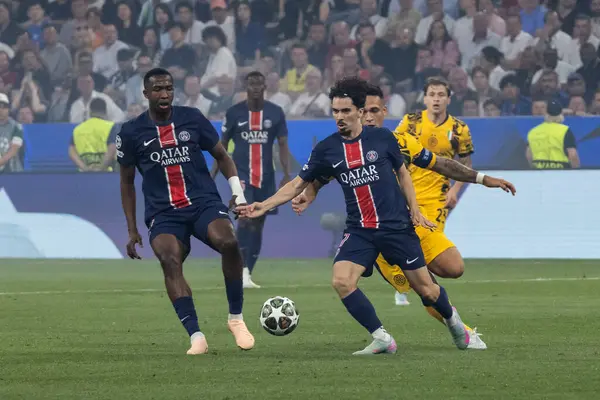 Münih, Almanya. 31 Mayıs 2025. UEFA Şampiyonlar Ligi. Son sözüm Paris Saint-Germain V. Inter Milan 5-0. Vitinha, PSG.